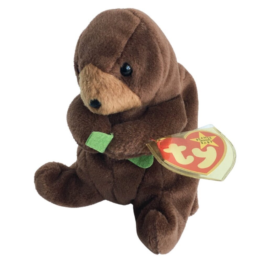 Vintage Beanie Baby‎ Stuffed Toy Plush Animal - Seaweed Sea Otter 1996